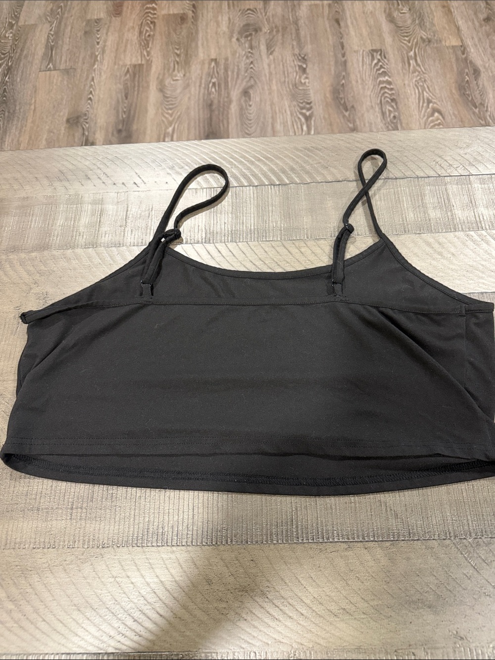 SHEIN Black Simple Spaghetti Strap Tank Crop Top
